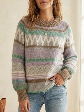 Talulah Fair Isle Indie Sleeze Sweater Size Small Oversized Relaxed Boxy